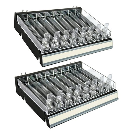 AZAR DISPLAYS Black 8 Compartment Divider Bin Cosmetic Tray with Pushers - 8 Slots per Tray, 2-Pack 225830-8COMP-BLK-2PK